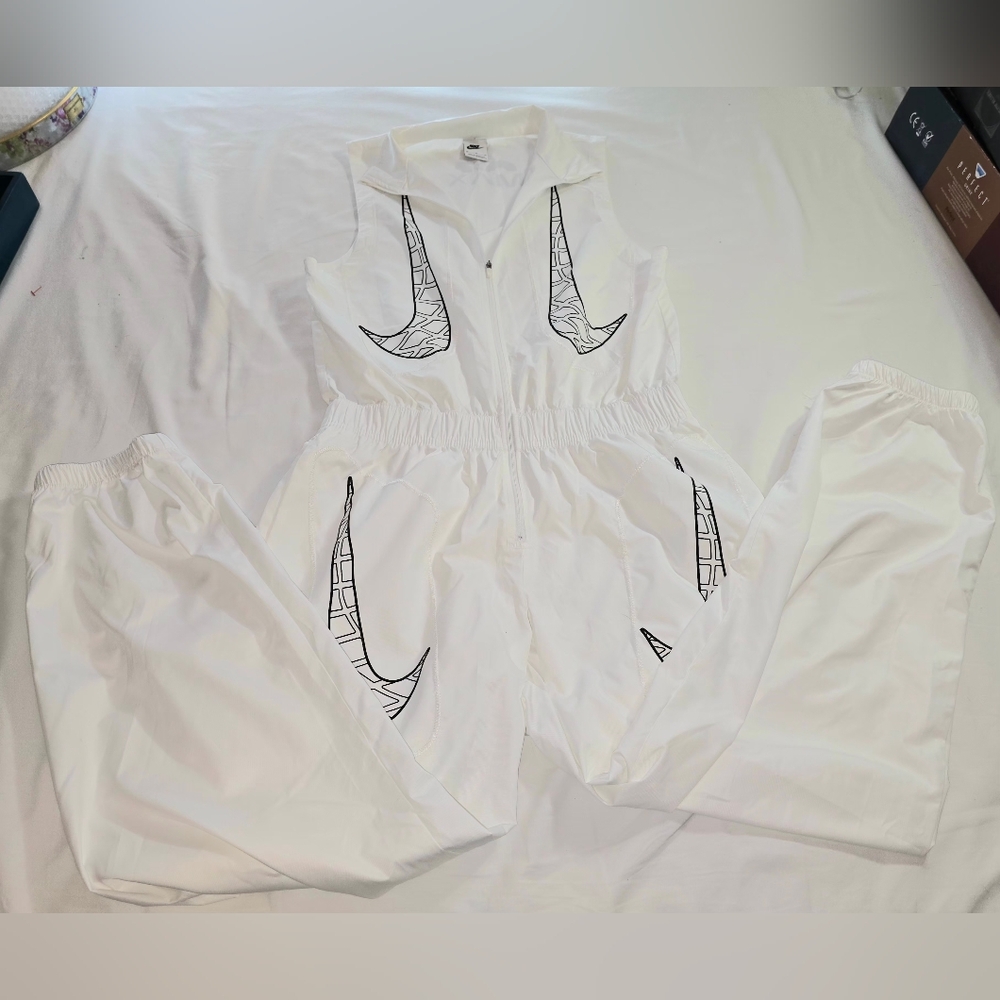 Nike White Jumpsuit with Black Detailing